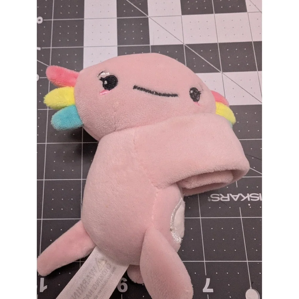 Axolotl hugger stuffed toy Top Trenz 6 inch love heart on tummy pink rainbow